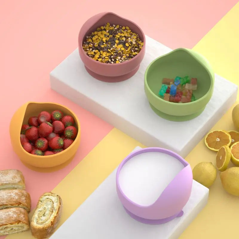 Tigela de Alimentação para Bebé com Ventosa | Silicone Anti-Derrapante | Refeições Limpas e Seguras