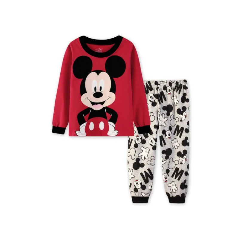 Pijamas Mickey em Algodão | Conjunto de Manga Comprida para Bebés e Crianças