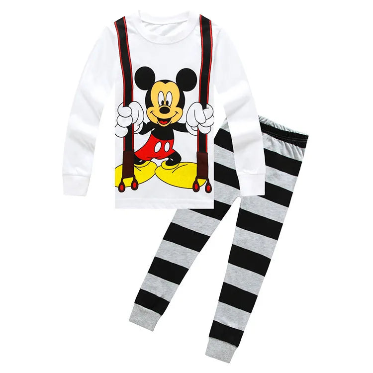 Pijamas Mickey em Algodão | Conjunto de Manga Comprida para Bebés e Crianças