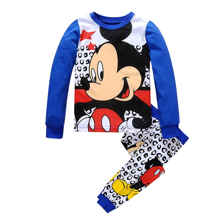 Pijamas Mickey em Algodão | Conjunto de Manga Comprida para Bebés e Crianças