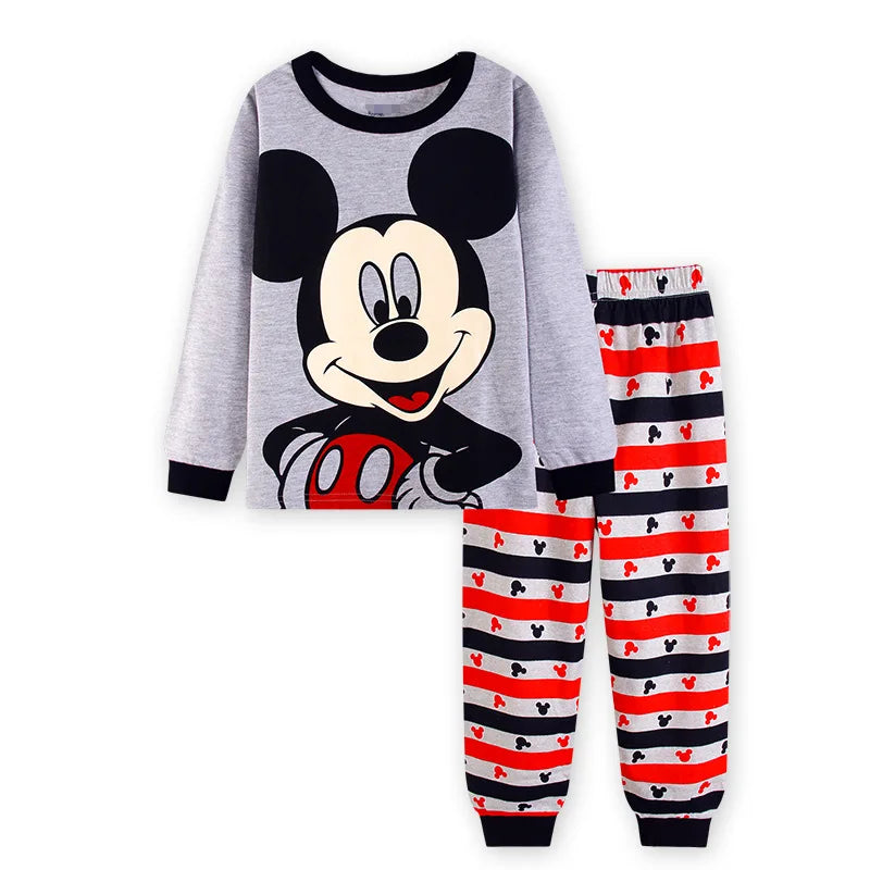 Pijamas Mickey em Algodão | Conjunto de Manga Comprida para Bebés e Crianças