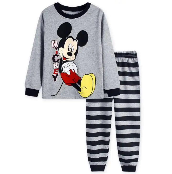 Pijamas Mickey em Algodão | Conjunto de Manga Comprida para Bebés e Crianças