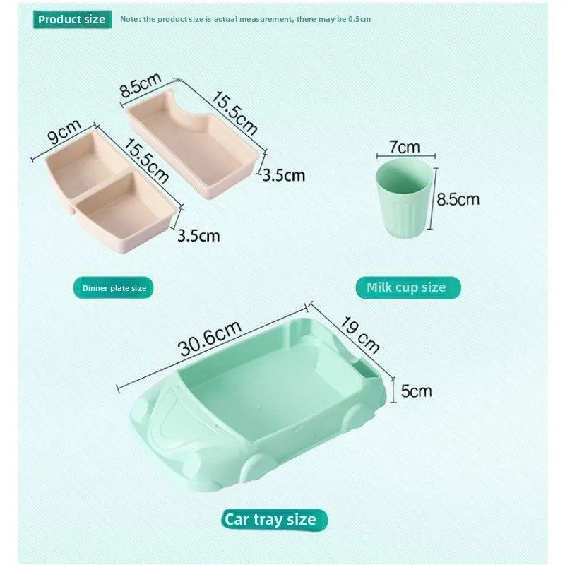 Prato Bebé Carro em Fibra de Bambu | Ecológico e Divertido | Design Criativo com Divisórias