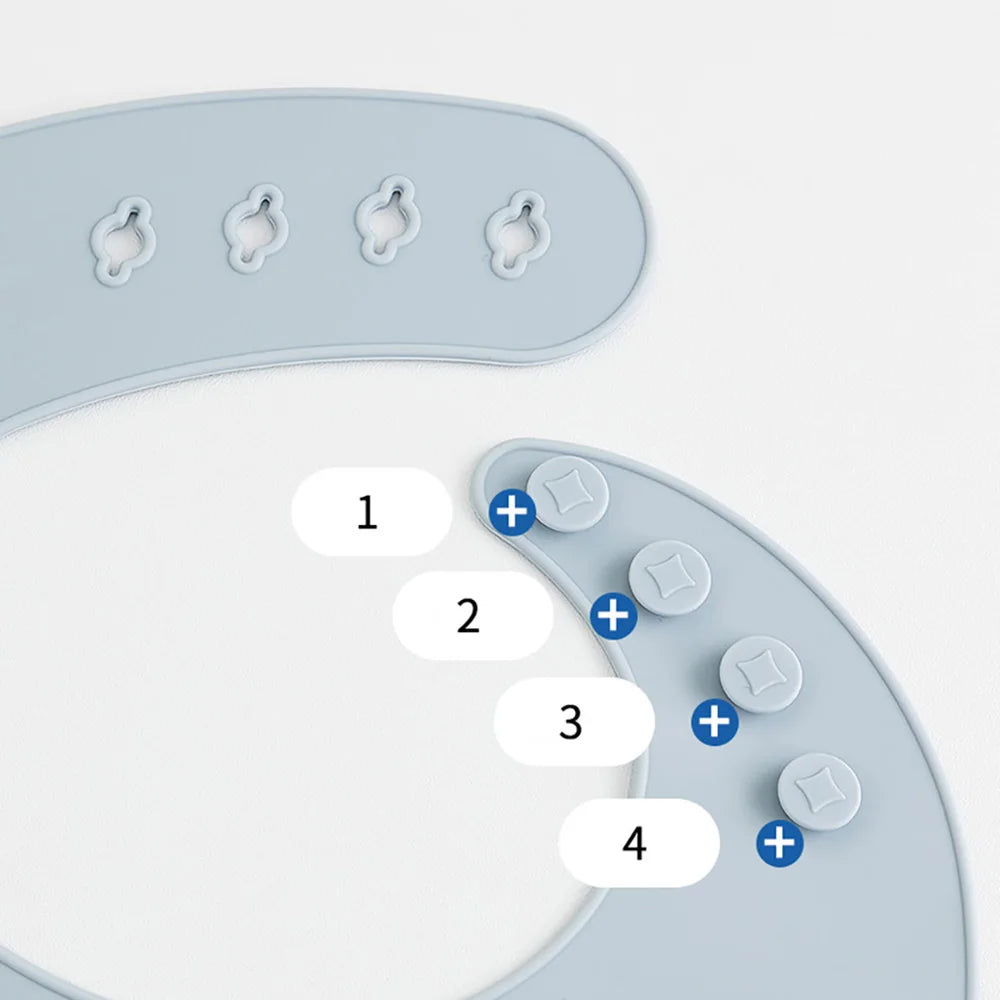 Babador Ajustável de Silicone para Alimentação de Bebés