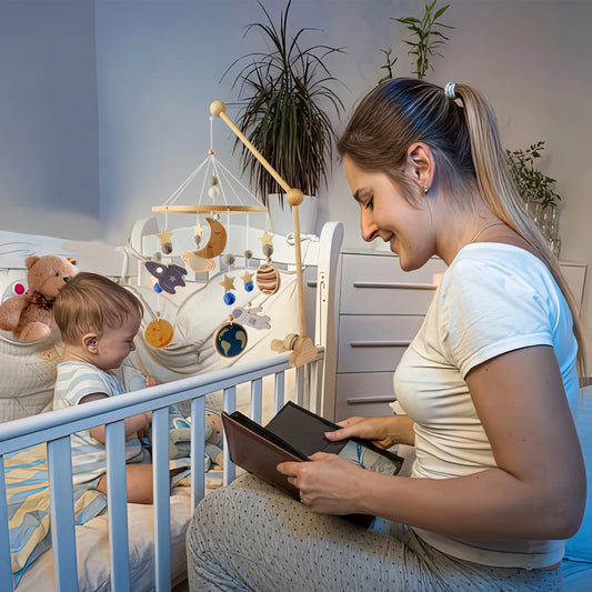 Braço Móvel para Berço de Bebé | 68cm | Em Madeira c/ Ângulo Ajustável | Fixação Segura