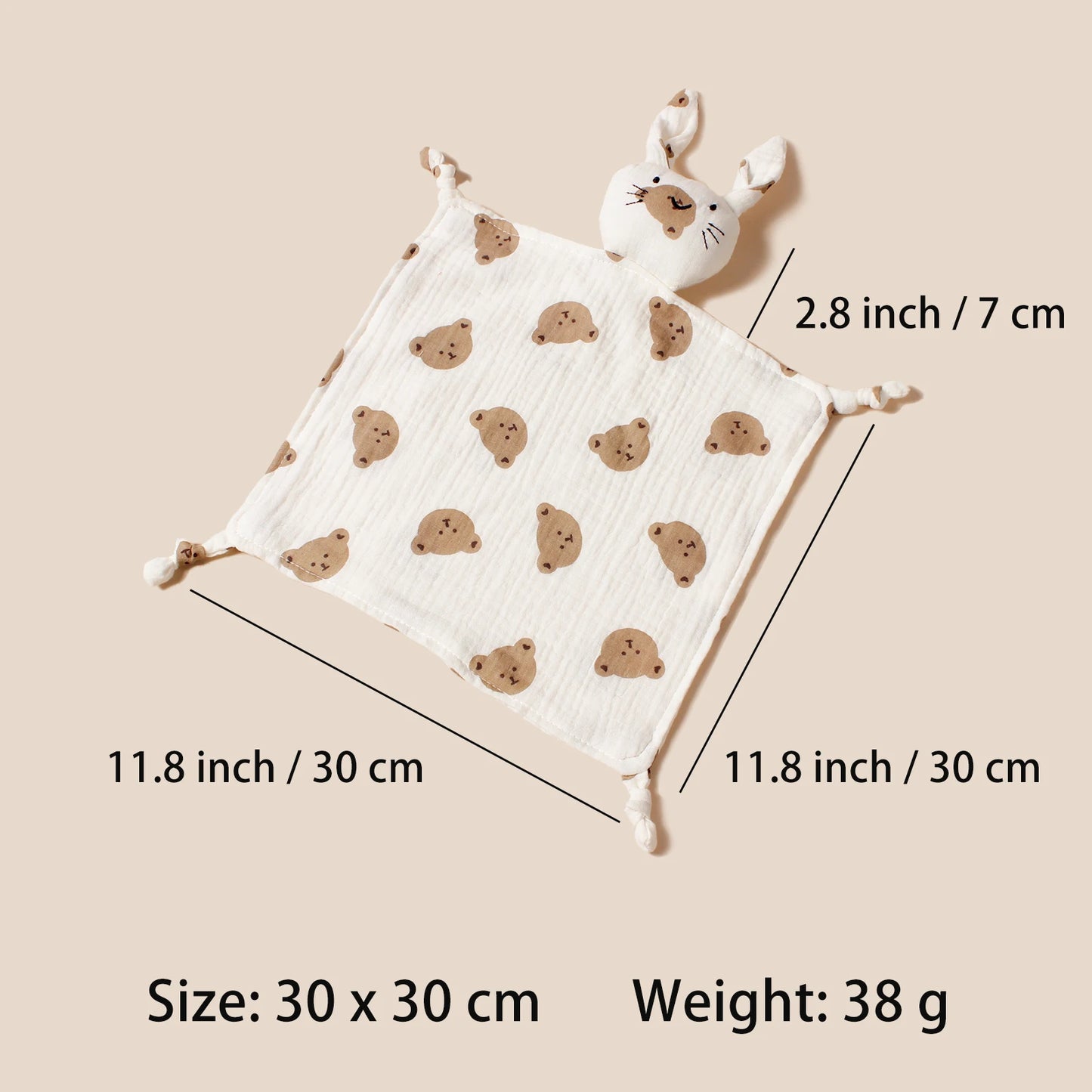 Cobertor de Conforto para Bebé | Doudou Animado c/ Chocalho