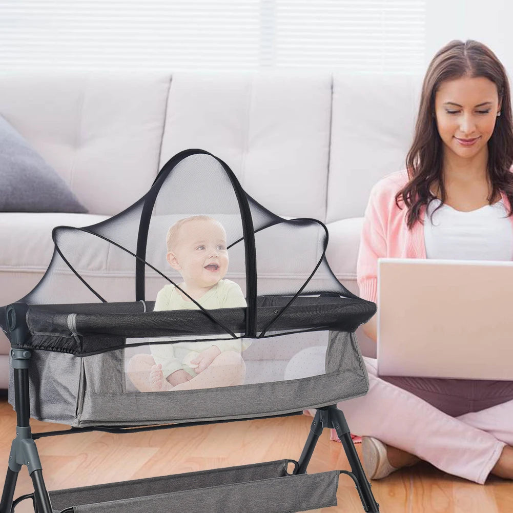 Mosquiteiro Respirável para Berço de Bebé | Dobrável e Protetor | Anti-Insetos e Animais de Estimação