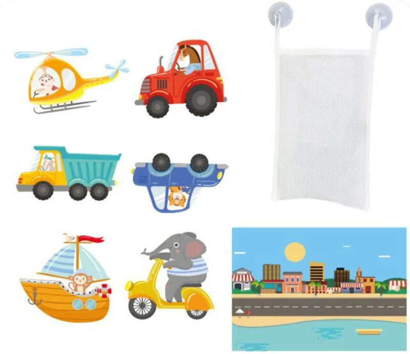 Puzzle de Banho Flutuante | Animais e Tráfego (EVA)